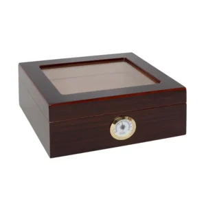 Capri Mahagony Glasstop Humidor – 25 cigars