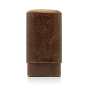 Cigar Case Brizard 3 cigars - Antique Saddle