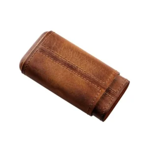 Cigar Case Angelo 3 Cigars - Cognac Leather