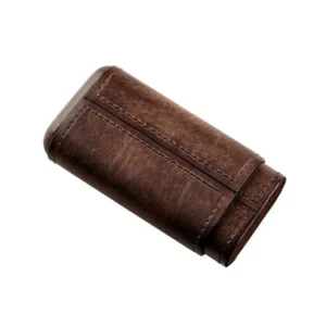 Cigar Case Angelo 3 Cigars - Dark Brown Leather