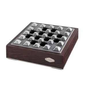 Ashtray Angelo wood/metal 18 x 18cm