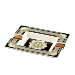 Ashtray Angelo Ceramic Black - Gold with pattern